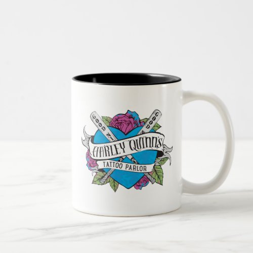 Suicide Squad  Harley Quinns Tattoo Parlor Heart Two_Tone Coffee Mug