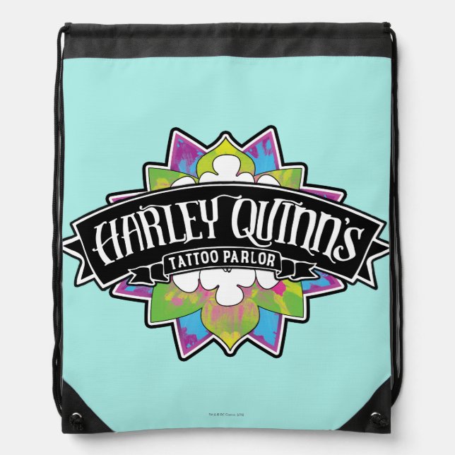 Suicide Squad | Harley Quinn's Tattoo Parlor Lotus Drawstring Bag (Front)