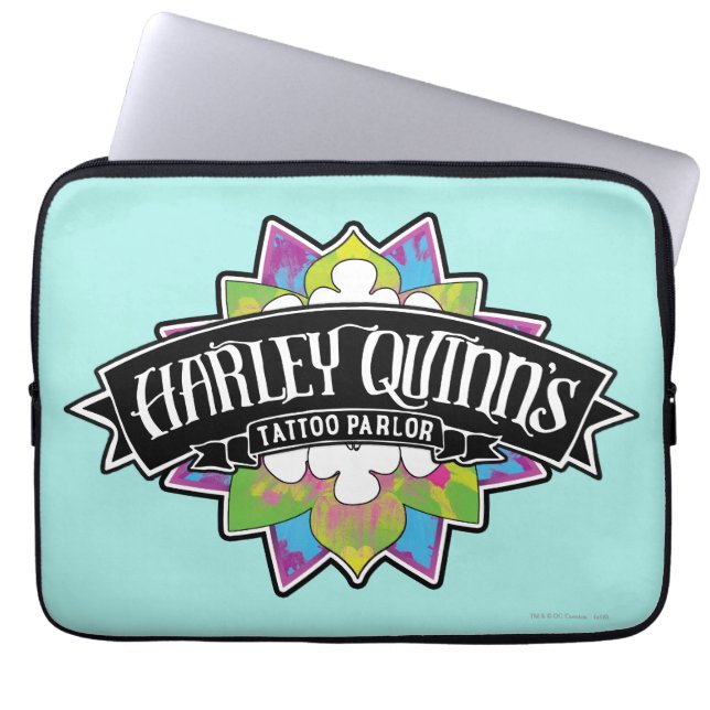 Suicide Squad | Harley Quinn's Tattoo Parlor Lotus Laptop Sleeve (Front)