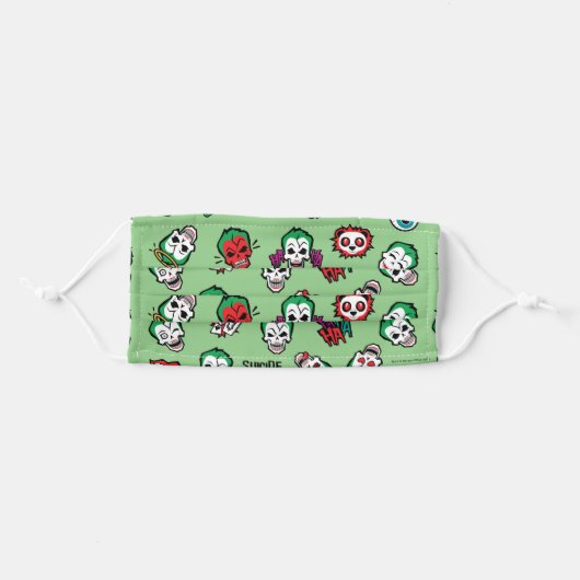 Suicide Squad | Joker Emoji Pattern Adult Cloth Face Mask (Front, Folded)