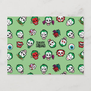 Suicide Squad Joker Emoji Pattern Postcard