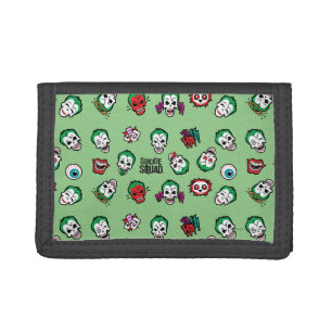 Suicide Squad Joker Emoji Pattern Trifold Wallet