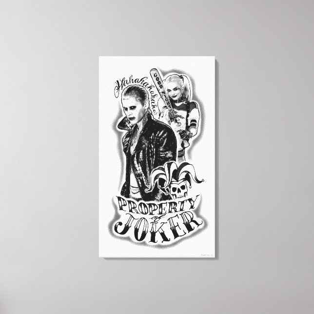 Suicide Squad | Joker & Harley Airbrush Tattoo Canvas Print (Front)