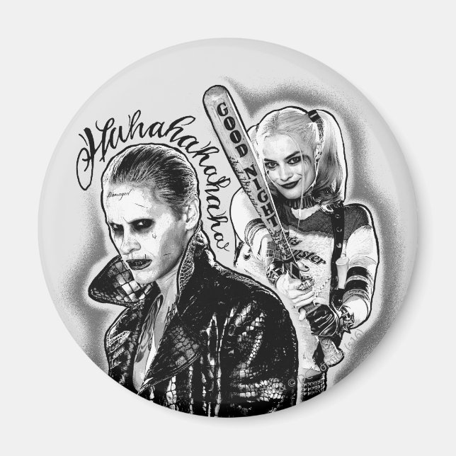 Suicide Squad | Joker & Harley Airbrush Tattoo Magnet (Front)