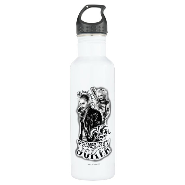Suicide Squad | Joker & Harley Airbrush Tattoo Stainless Steel Water Bottle (Front)