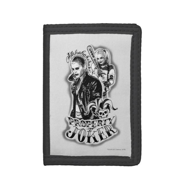 Suicide Squad | Joker & Harley Airbrush Tattoo Tri-fold Wallet (Front Vertical)