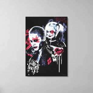 Suicide Squad   Joker & Harley Painted Graffiti Canvas Print