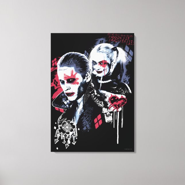 Suicide Squad | Joker & Harley Painted Graffiti Canvas Print (Front)