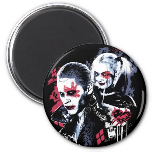 Suicide Squad  Joker  Harley Painted Graffiti Magnet