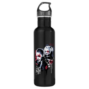 Suicide Squad Joker & Harley Painted Graffiti Stainless Steel Water Bottle