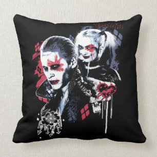 Suicide Squad Joker & Harley Painted Graffiti Throw Pillow
