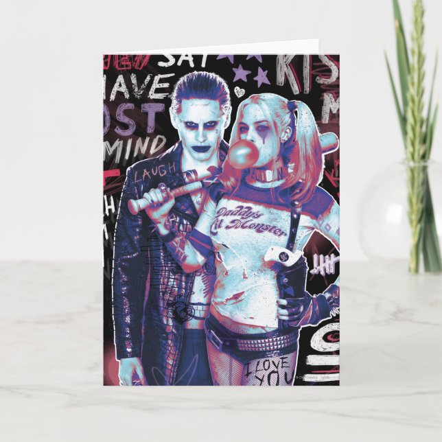 Suicide Squad | Joker & Harley Typography Photo Card (Front)