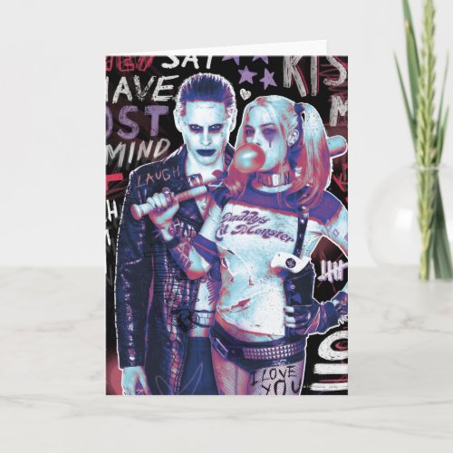 Suicide Squad  Joker  Harley Typography Photo Card