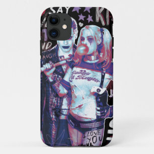 Suicide Squad Joker & Harley Typography Photo iPhone 11 Case