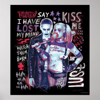 Suicide Squad | Joker & Harley Typography Photo Poster