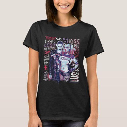 Suicide Squad  Joker  Harley Typography Photo T_Shirt