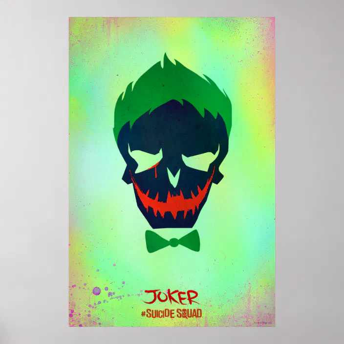 Suicide Squad Joker Head Icon Poster Zazzle Com