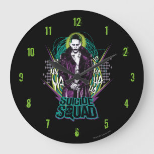Suicide Squad Joker Retro Rock Graphic Large Clock