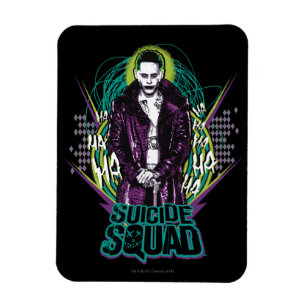 Suicide Squad   Joker Retro Rock Graphic Magnet