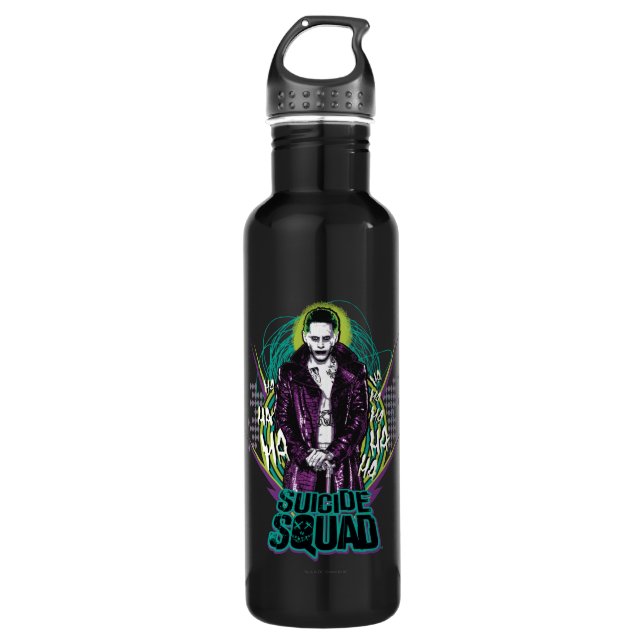 Suicide Squad | Joker Retro Rock Graphic Stainless Steel Water Bottle (Front)