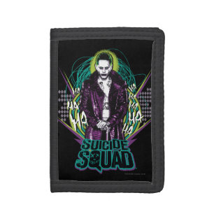 Suicide Squad Joker Retro Rock Graphic Tri-fold Wallet