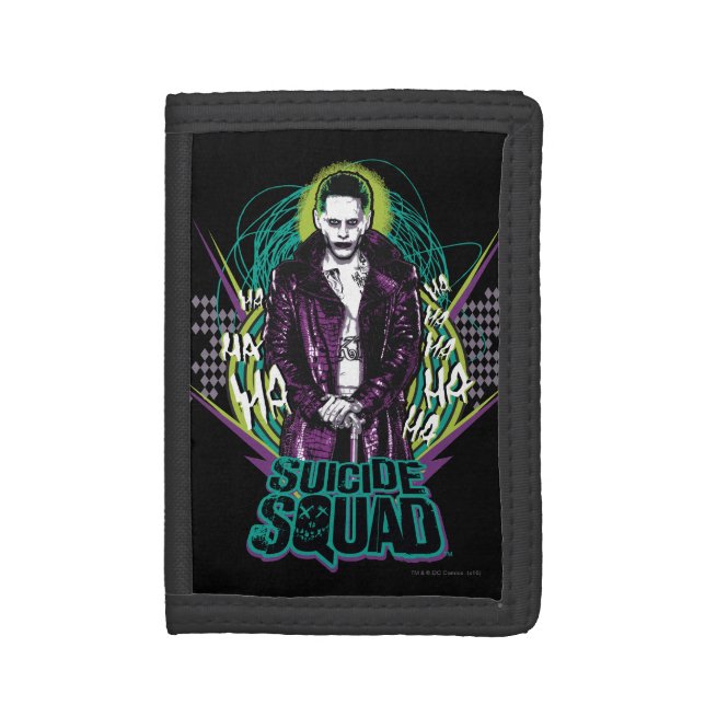 Suicide Squad | Joker Retro Rock Graphic Trifold Wallet (Front Vertical)