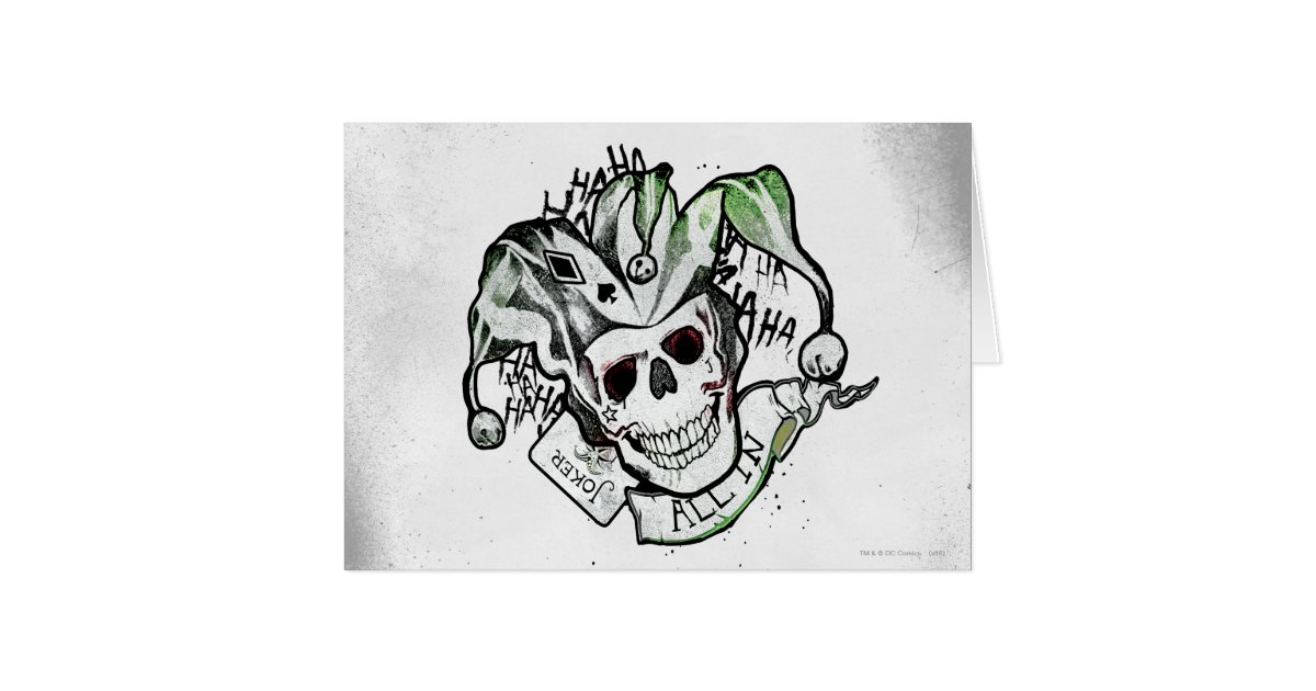 Suicide Squad Joker Skull All In Tattoo Art Zazzle Com Suicide Squad Joker Skull All In Tattoo Art Zazzle Com