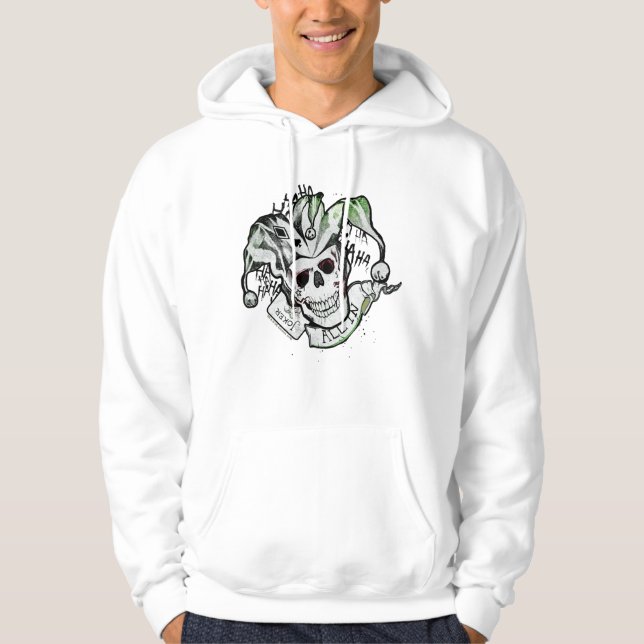 Suicide Squad | Joker Skull "All In" Tattoo Art Hoodie (Front)
