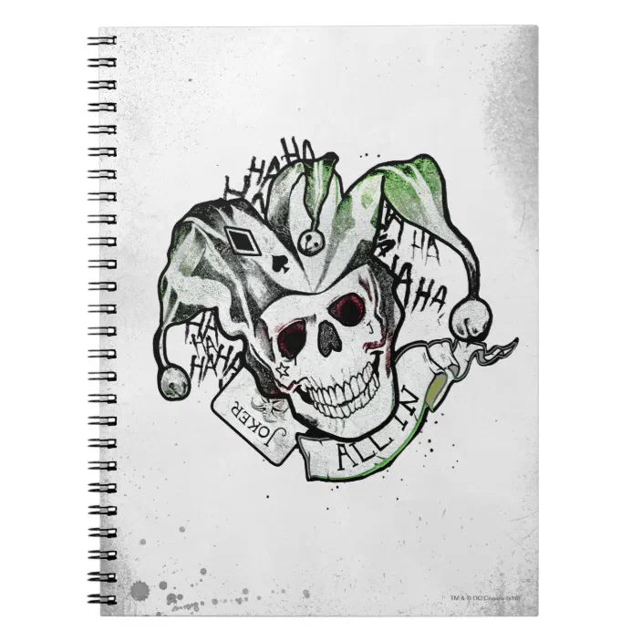 Suicide Squad Joker Skull All In Tattoo Art Notebook Zazzle Com