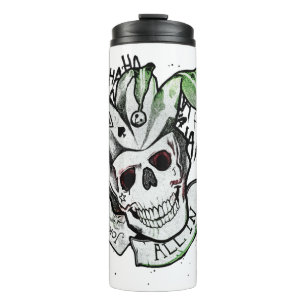 Suicide Squad Joker Skull "All In" Tattoo Art Thermal Tumbler