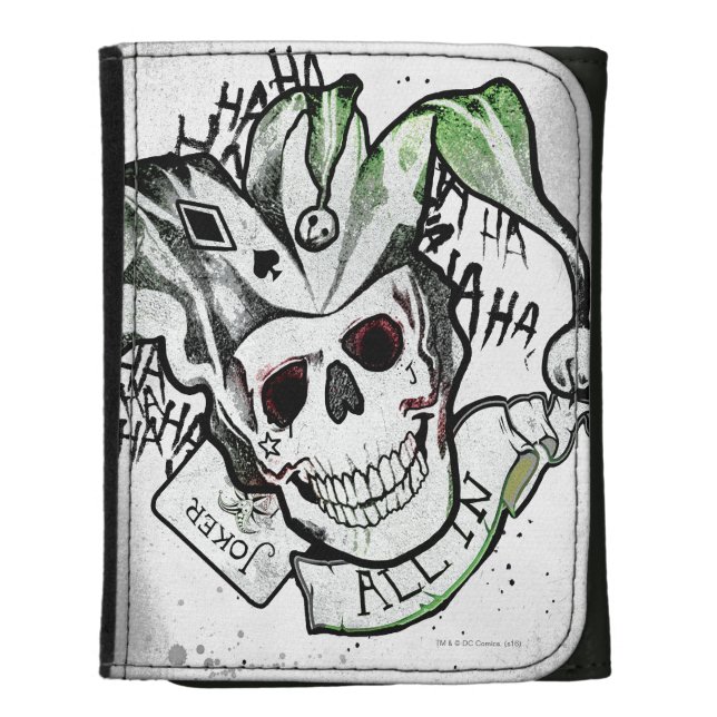 Suicide Squad | Joker Skull "All In" Tattoo Art Wallet (Front Vertical)