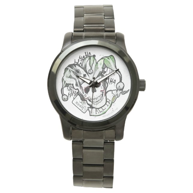 Suicide Squad | Joker Skull "All In" Tattoo Art Watch (Front)