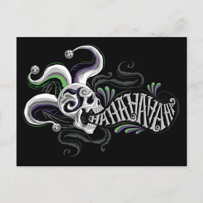 Suicide Squad Joker Skull Haha Postcard Zazzle Com
