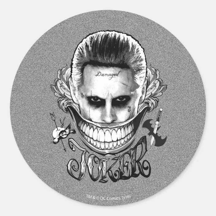 Suicide Squad Joker Smile Classic Round Sticker Zazzle Com