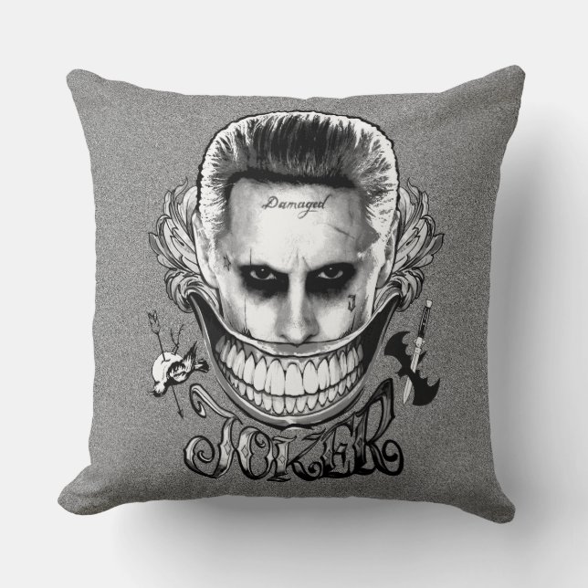 Suicide Squad | Joker Smile Throw Pillow (Front)