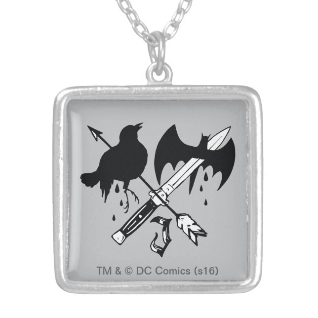 Suicide Squad | Joker Symbol Silver Plated Necklace (Front)