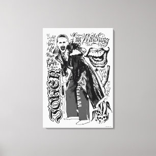 Suicide Squad Joker Typography Photo Canvas Print