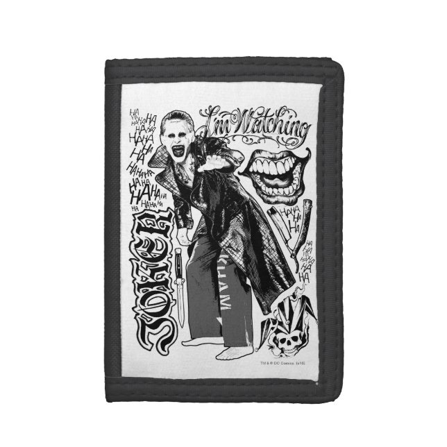 Suicide Squad | Joker Typography Photo Trifold Wallet (Front Vertical)