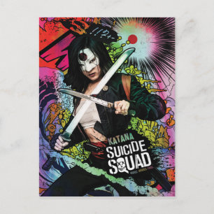 Suicide Squad Katana Character Graffiti Postcard