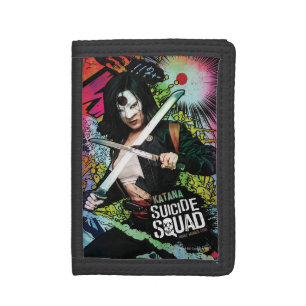 Suicide Squad Katana Character Graffiti Tri-fold Wallet