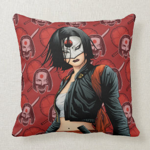 Suicide Squad Katana Comic Book Art Throw Pillow