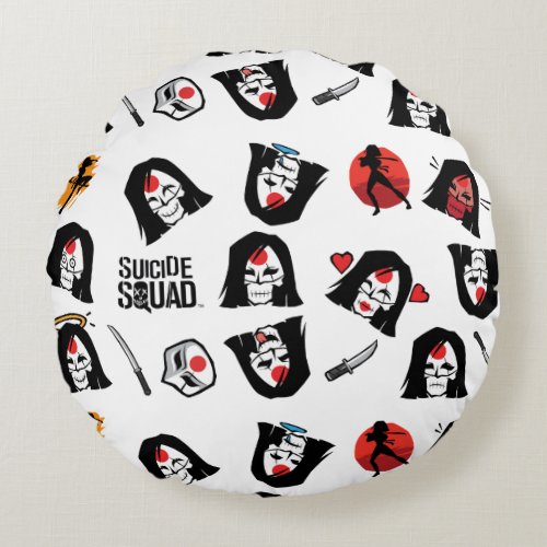 Suicide Squad  Katana Emoji Pattern Round Pillow