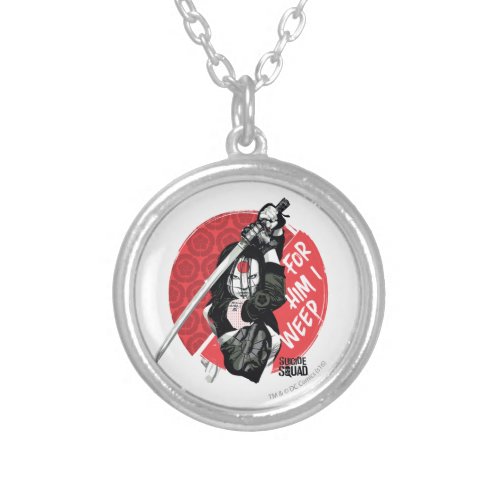 Suicide Squad  Katana For Him I Weep Silver Plated Necklace