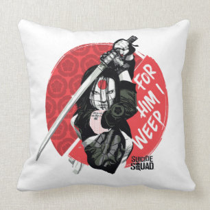 Suicide Squad Katana "For Him I Weep" Throw Pillow