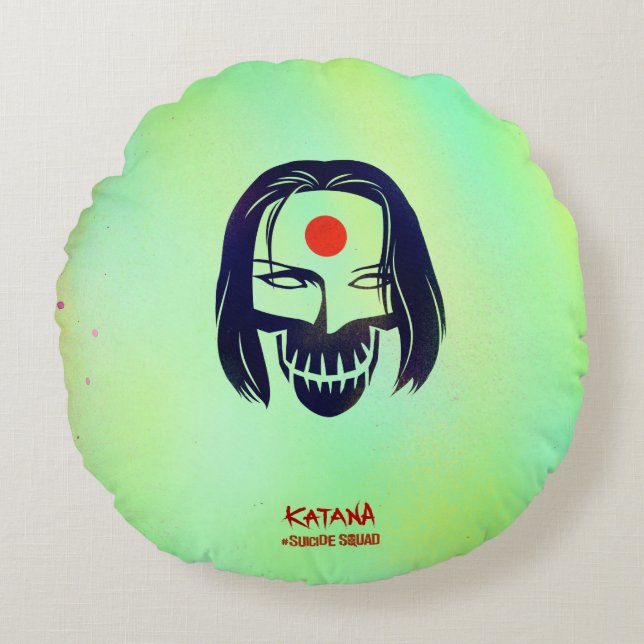 Suicide Squad | Katana Head Icon Round Pillow (Front)
