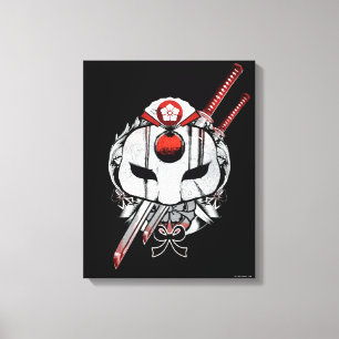 Suicide Squad Katana Mask & Swords Tattoo Art Canvas Print