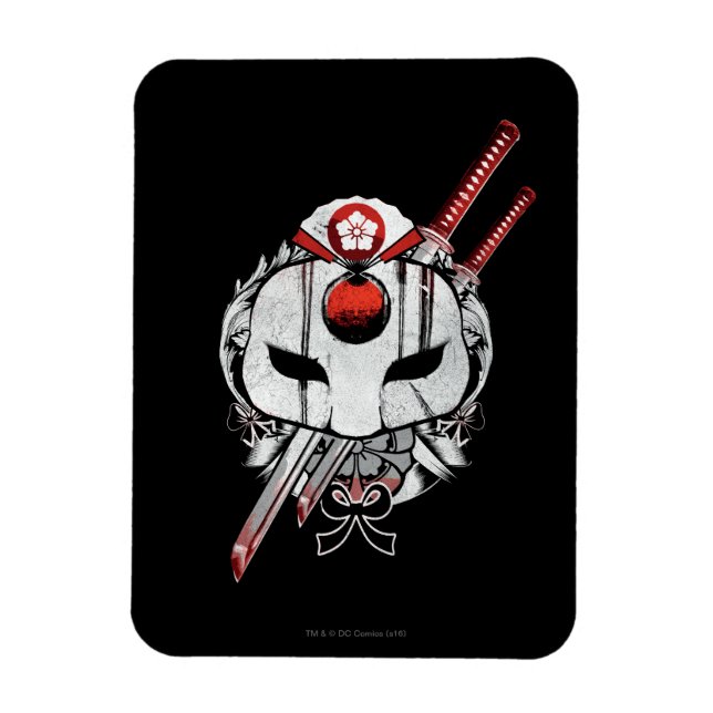 Suicide Squad | Katana Mask & Swords Tattoo Art Magnet (Vertical)