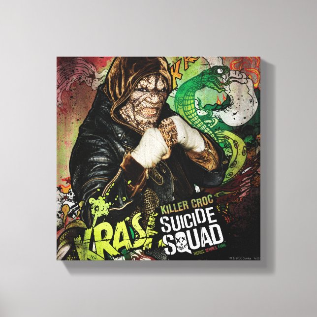 Suicide Squad | Killer Croc Character Graffiti Canvas Print (Front)