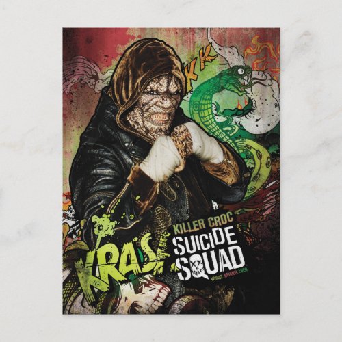 Suicide Squad  Killer Croc Character Graffiti Postcard