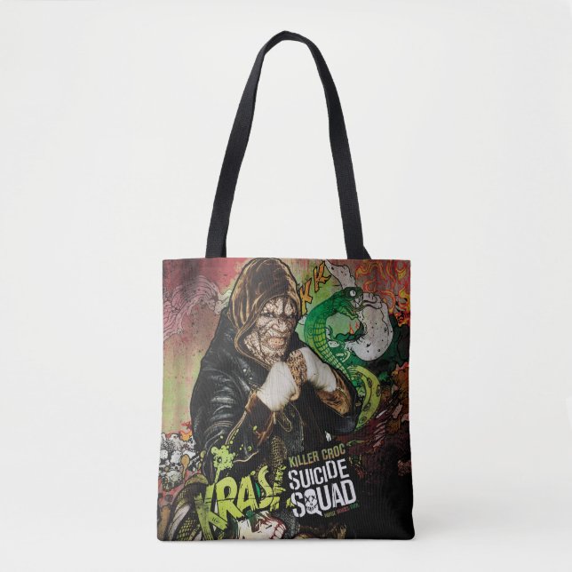 Suicide Squad | Killer Croc Character Graffiti Tote Bag (Front)